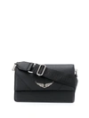 Zadig & Voltaire Rock Patent Leather Crossbody Bag In Noir