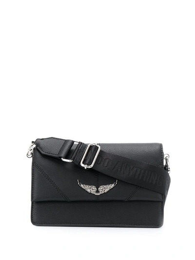 Zadig & Voltaire Rock Patent Leather Crossbody Bag In Noir