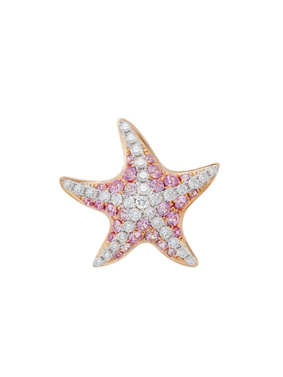 Mio Harutaka Pink Sapphire & Diamond Sea Star Earrings