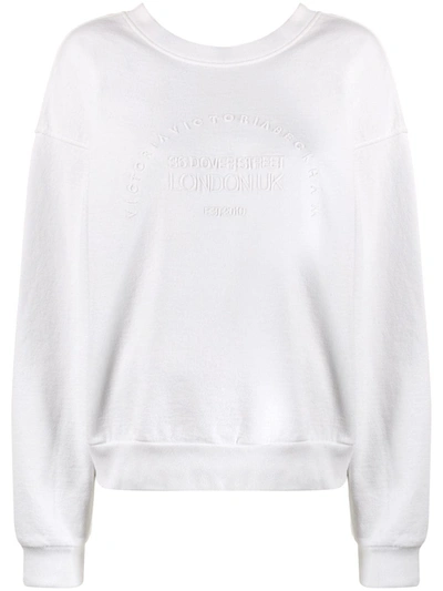 Victoria Victoria Beckham Heritage Embroidered Sweatshirt In White