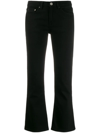 Victoria Beckham Kick-flare Cropped Jeans In Black