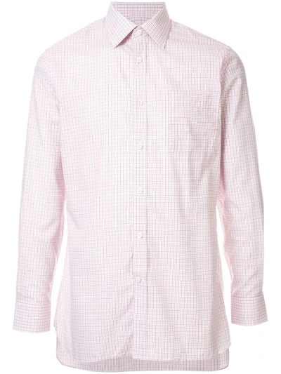 Gieves & Hawkes Checked Button Down Shirt In Pink
