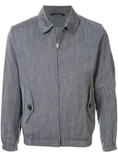Gieves & Hawkes Striped Lightweight Jacket In Blue