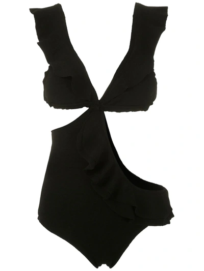 Clube Bossa Zarina Ruffle Swimsuit In Black