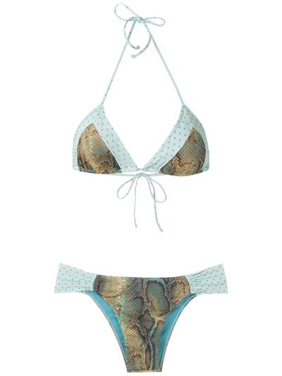 Brigitte Bia E Mel Printed Bikini Set In Blue