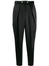 Balmain High-waisted Satin Trousers In Black