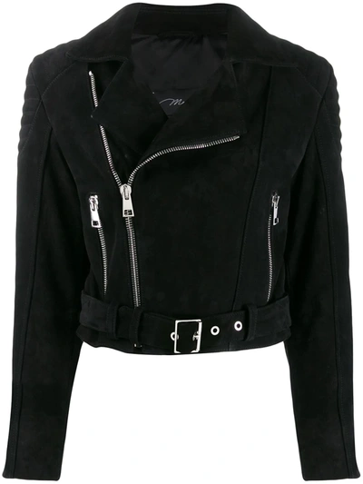 Manokhi Zipped Biker Jacket In Black