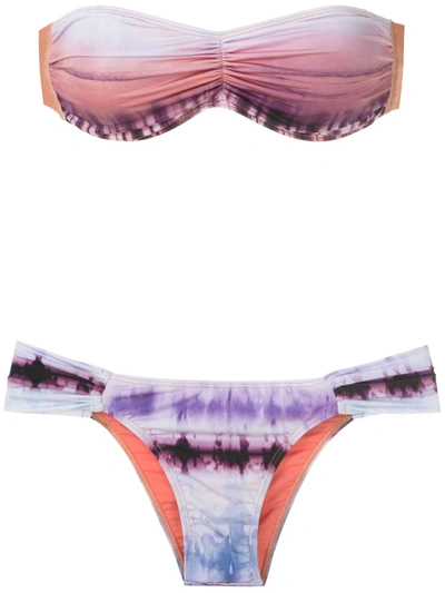 Brigitte Manu E Mel Printed Bikini Set In Purple