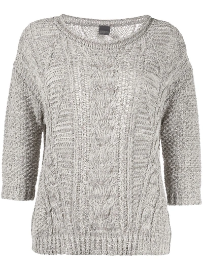 Lorena Antoniazzi Cable Knit Jumper In Grey