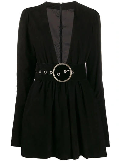 Manokhi Deep V-neck Dress In Black