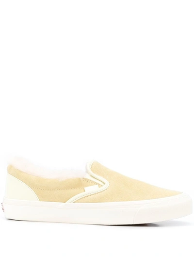 Vans Shearling Trim Slip-on Sneakers In Yellow