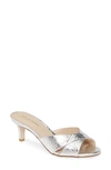 Pelle Moda Bea Snake Embossed Sandal In Silver Snake Print