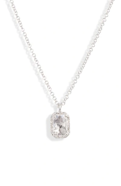 Ef Collection Diamond & Topaz Pendant Necklace In Diamond/ White/ White Gold