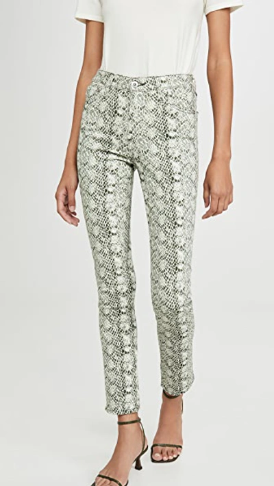 Ag Mari High Waist Slim Straight Leg Jeans In Silk Python Idu/ Dark Algae