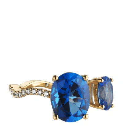 Atelier Swarovski X Paige Novick Yellow Gold, Lab-grown Diamond And Topaz Arc En Ciel Ring