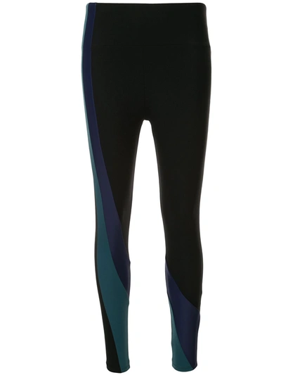 Lanston Sport Colour-block Stretch Leggings In Black