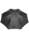 Burberry Logo-print Leather-handle Umbrella In Black