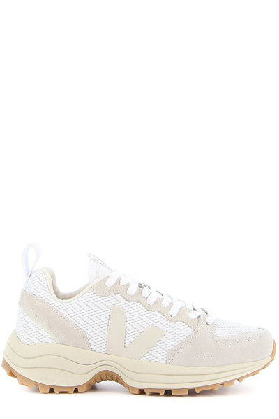 Veja Venturi Suede And Leather-trimmed Alveomesh Trainers In Beige