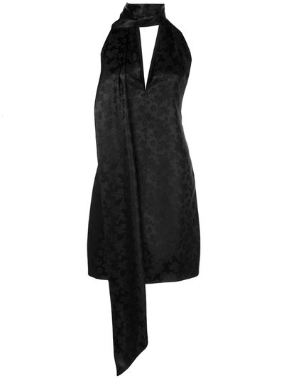 Givenchy Satin-jacquard Halterneck Mini Dress In Black