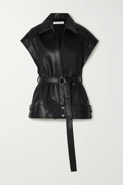 Iro Holz Belted Leather Vest In Black