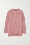 Alex Mill Oversized Cable-knit Merino Wool-blend Sweater In Pink