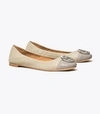 Tory Burch Minnie Patent Cap-toe Ballet Flat In Pink,beige,grey