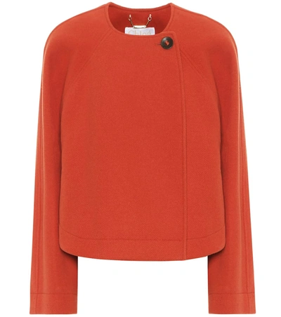 Chloé Wool-blend Jacket In Orange