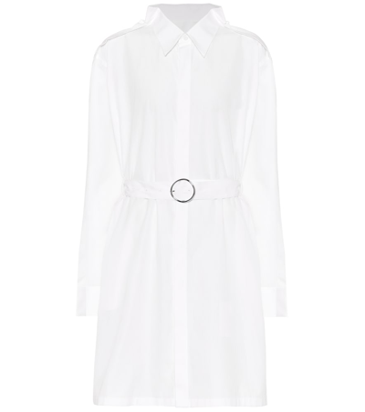 Maison Margiela Cotton-poplin Mini Shirt Dress In White