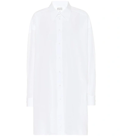 Maison Margiela Cotton-poplin Mini Shirt Dress In White