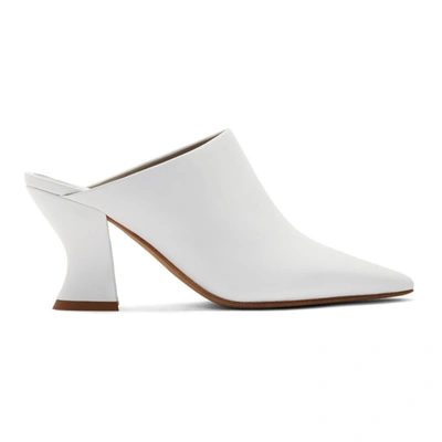 Bottega Veneta 75mm Almond Leather Mules In White