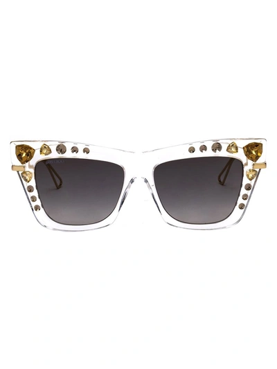 Jimmy Choo Bee Sunglasses With Crystals In Nude & Neutrals