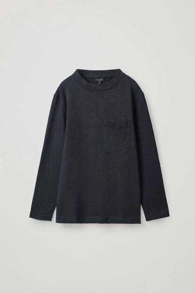 Cos Sweater With Wide Stand Collar In Blue