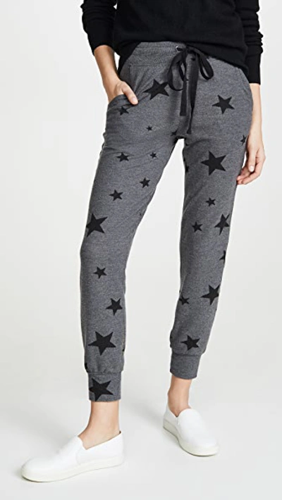 Sundry Star Print Jogger Pants In Charcoal