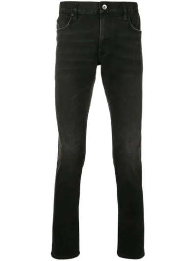 John Varvatos Wight Skinny Fit Moto Jeans In Black
