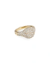 David Yurman 18k Yellow Gold Or 18k White Gold Mini Chevron Pinky Ring With Pave Diamonds In White/gold