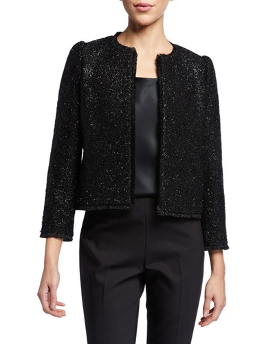 Kate Spade Tinsel Tweed Jacket In Black