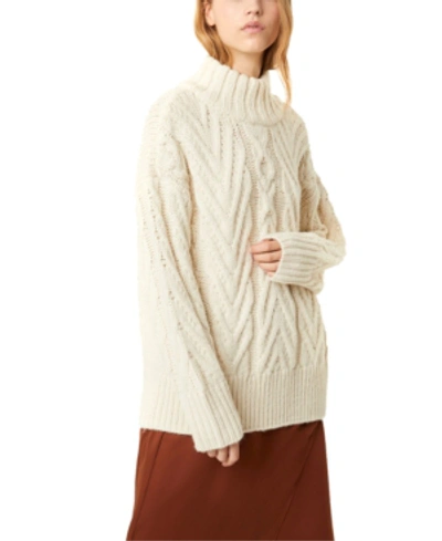 French Connection Nissa Chunky Cable-knit Sweater In Classic Cream
