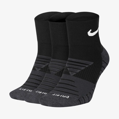 Nike Everyday Max Cushioned Training Ankle Socks In Black