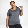 Nike Women's Dri-fit Legend Short-sleeve Training Top (plus Size) In Grey