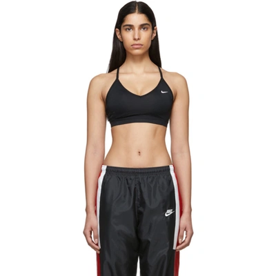 Nike Indy Mesh-trimmed Dri-fit Stretch Sports Bra In Black/black