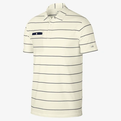 Nike Dri-fit Player Men's Striped Golf Polo In Cream