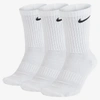 Nike Unisex Everyday Cushioned Training Crew Socks (3 Pairs) In White
