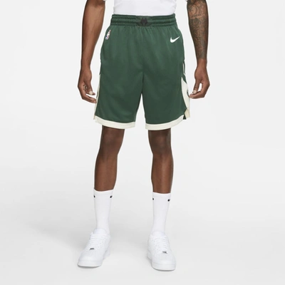 Nike Milwaukee Bucks Icon Edition  Men's Nba Swingman Shorts In Fir/flat Opal/white