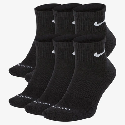 Nike Everyday Plus Cushioned Training Ankle Socks In Black