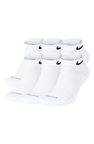 Nike Everyday Plus 6-pack Cushioned Low Socks In White/ Black