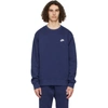 Nike Sportswear Club Fleece-back Cotton-blend Jersey Sweatshirt In Navy