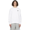 Nike Sportswear Club Fleece Pullover Crew Neck Sweatshirt In White