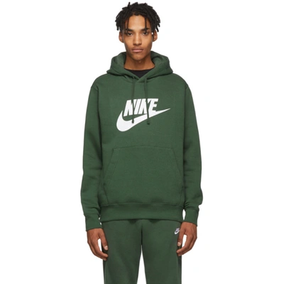 Nike Sportswear Club Logo-print Fleece-back Cotton-blend Jersey Hoodie In 370galtjdwh