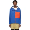 Nike Acg Packable Rain Jacket In Lt Photo Blue/habanero Red