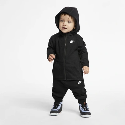 Nike Sportswear Tech Fleece Baby Zip Hoodie And Pants Set In Black